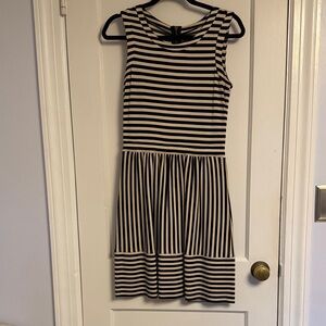 Black and White Striped Sleeveless Dress